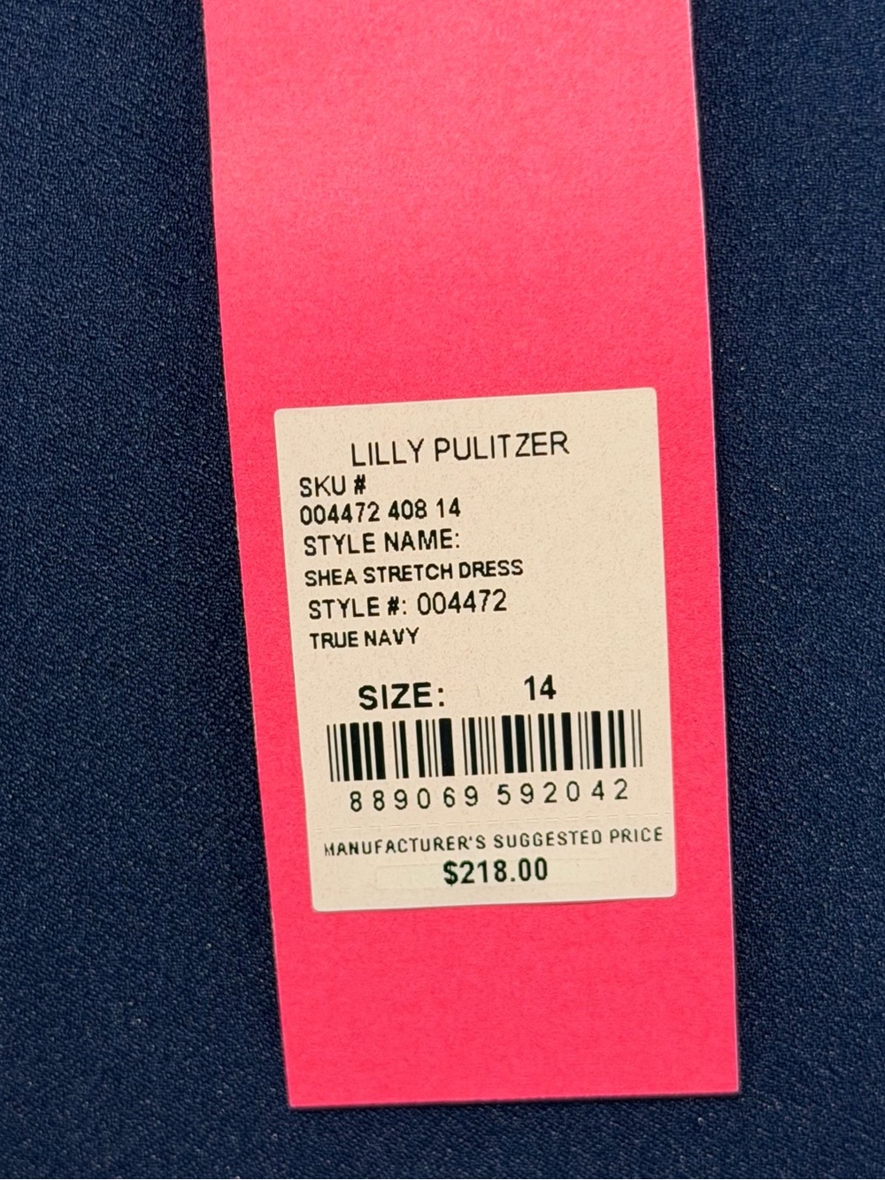 Lilly Pulitzer SHEA STRETCH DRESS True Navy SIZE 14 - Picture 8 of 9